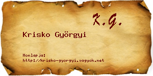 Krisko Györgyi névjegykártya